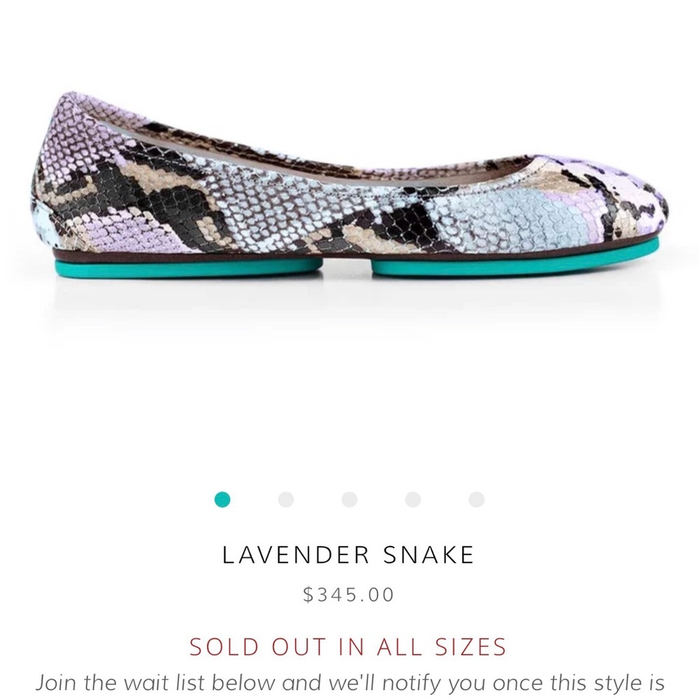 Tieks Lavender Snake Pattern Flats